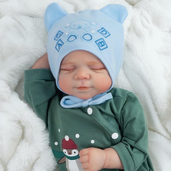 18 Inch Reborn Baby Doll Sleeping Realistic Newborn Soft Body Toy for Kids - Picture 3 of 9